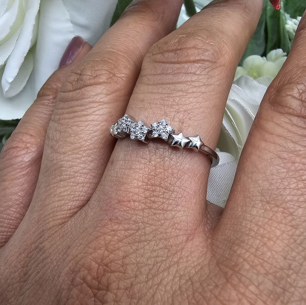 🥰 TWINKLE STARS STERLING SILVER RING - Picture 4 of 6